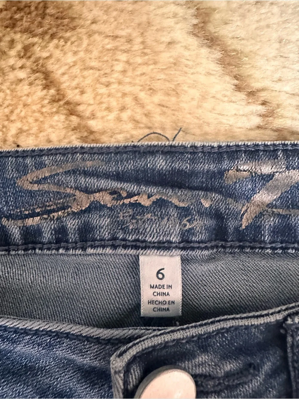Seven7 Blue Distressed Denim Bermuda Shorts